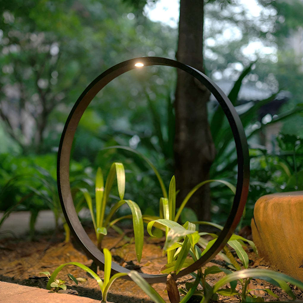 Minimalist Circle Design Waterproof LED Black Modern Pathway Lights-Lighom