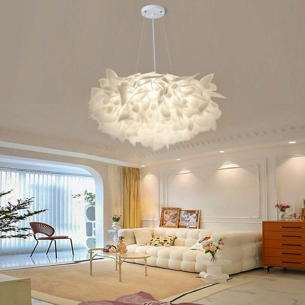 Flower Petal Dimmable LED White Nordic Chandelier