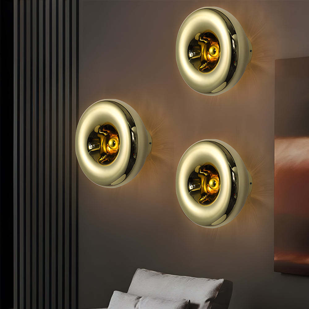 Round Glass Lava Art Modern Wall Light