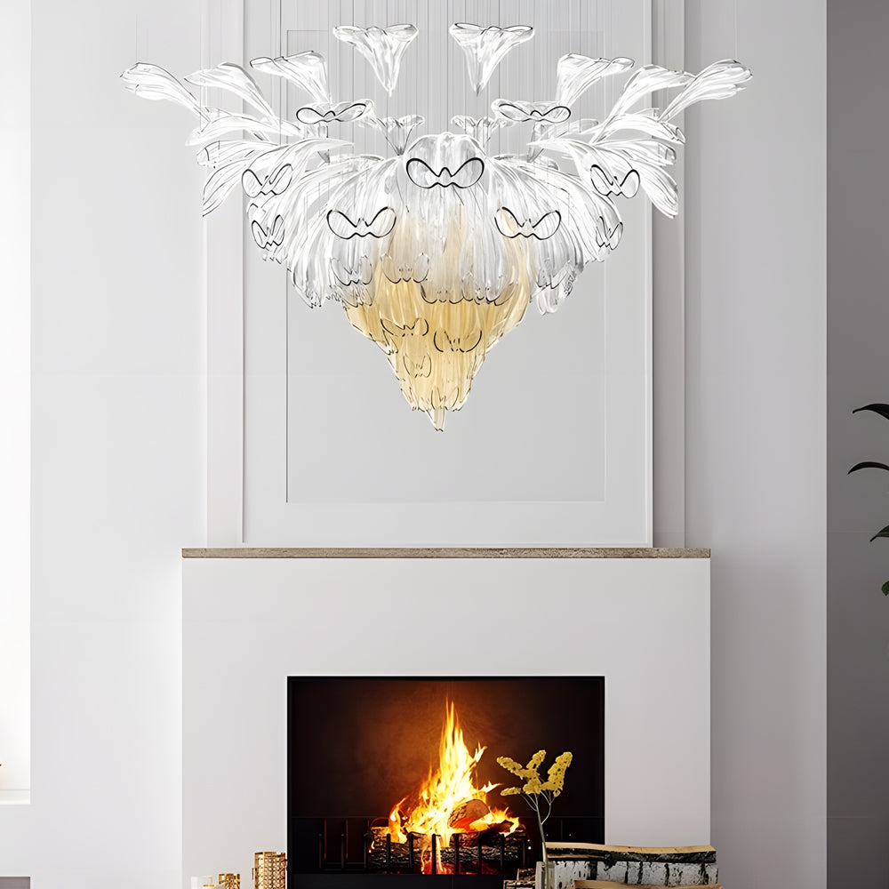 Handcrafted Art Glass Flowers Modern Chandelier