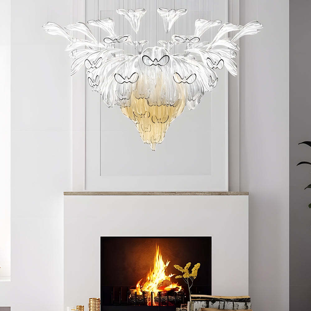 Handcrafted Art Glass Flowers Modern Chandelier