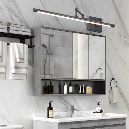 40 in. Matte Swing-Arm Bathroom Vanity Light — Black / 3 Step Dimming