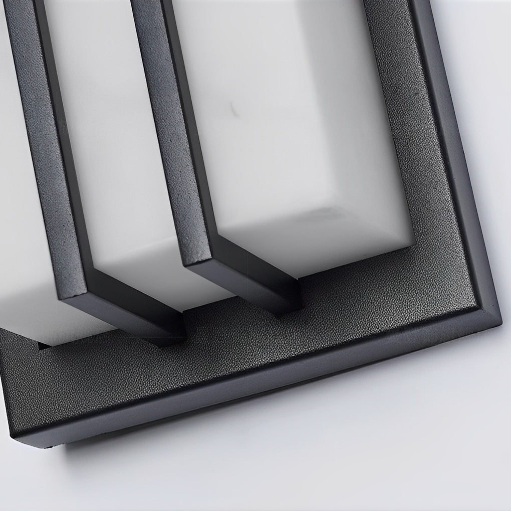 Minimalist Resin Waterproof LED Black Modern Outdoor Wall Light Fixture-Lighom