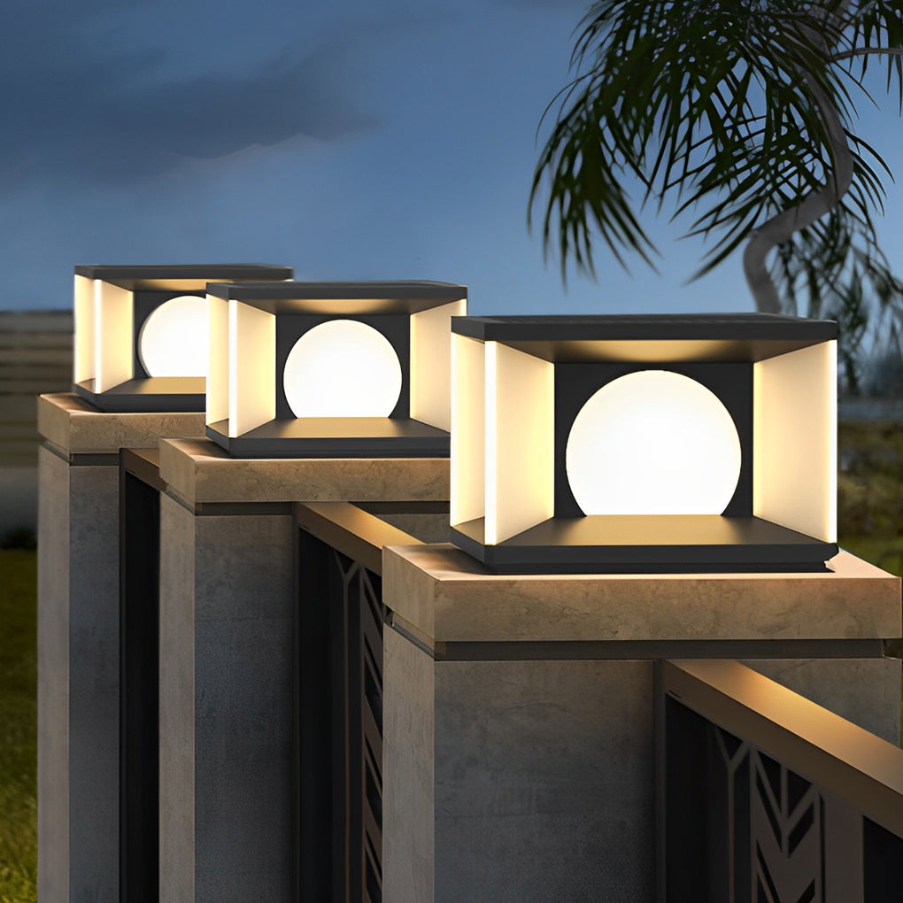 Square LED Modern Solar Deck Post Cap Light