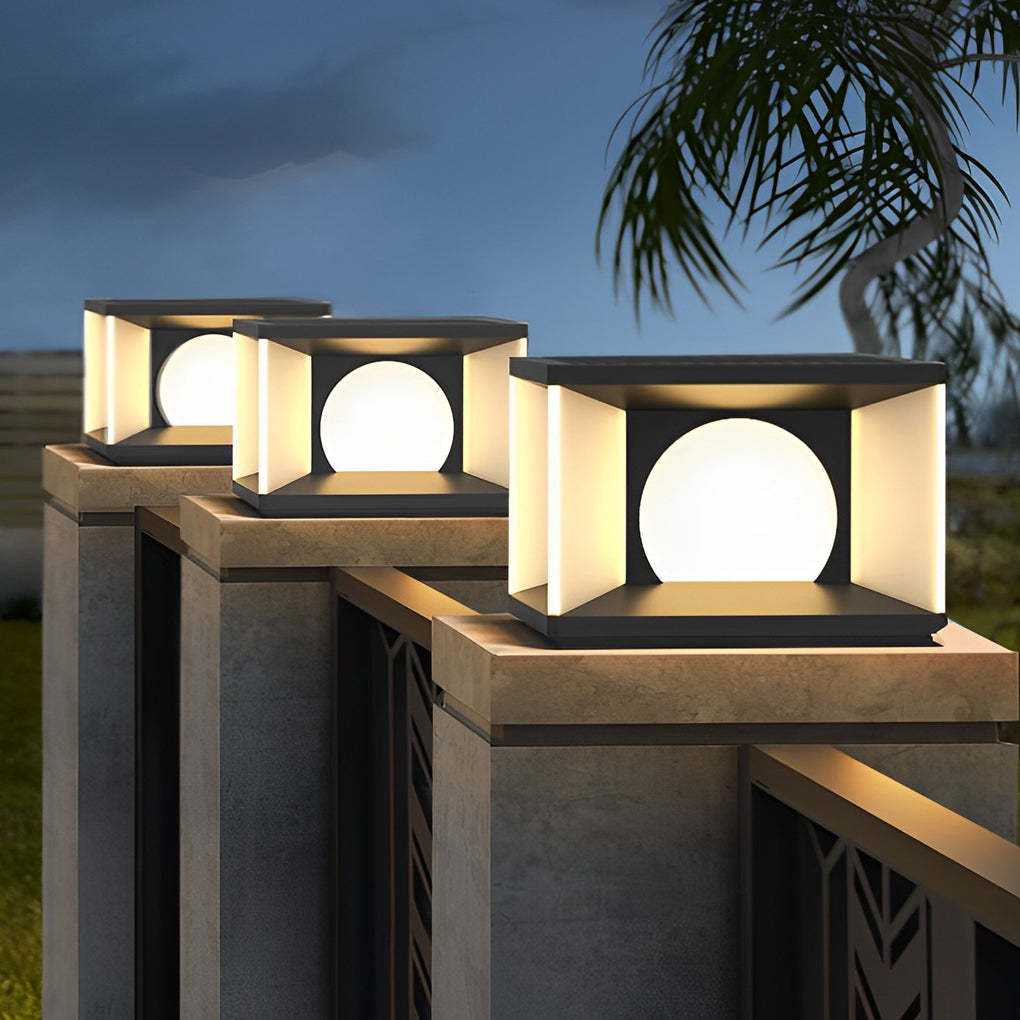 Square LED Modern Solar Deck Post Cap Light