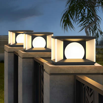 Square LED Modern Solar Deck Post Cap Light