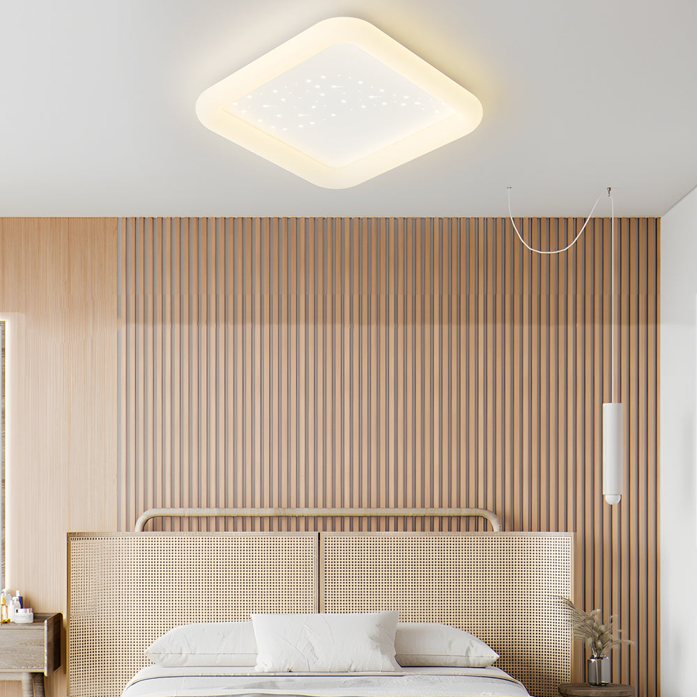 Square Dimmable LED Milky White Modern Ceiling Light