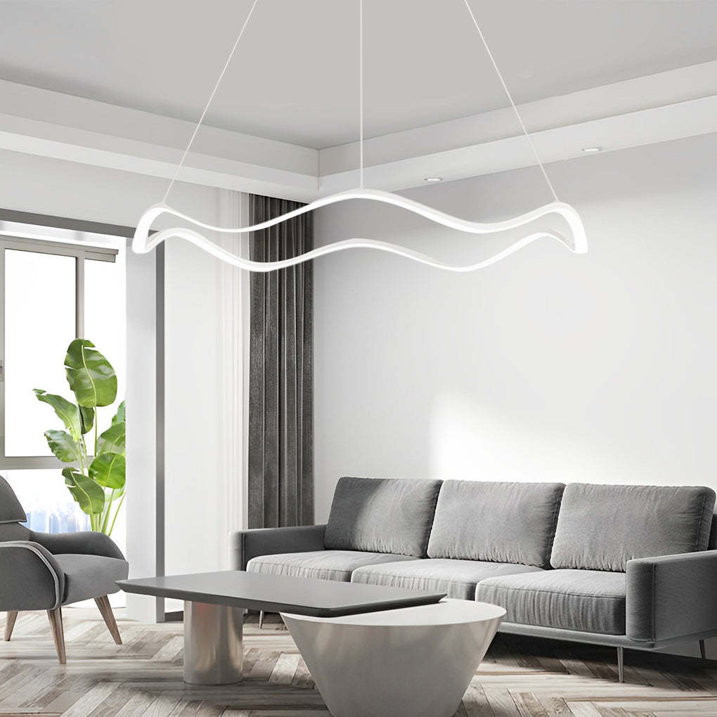 Circular Wavy LED Stepless Dimming Modern Pendant Chandelier