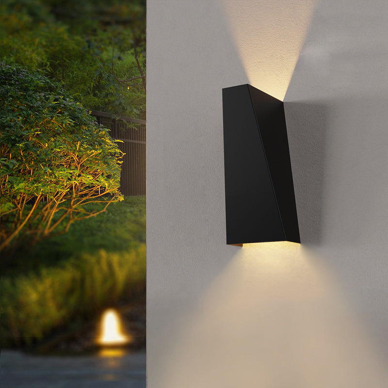 Lighom geometric up-down metal wall sconces for hallway — Cool White (6000K) / Matte Black