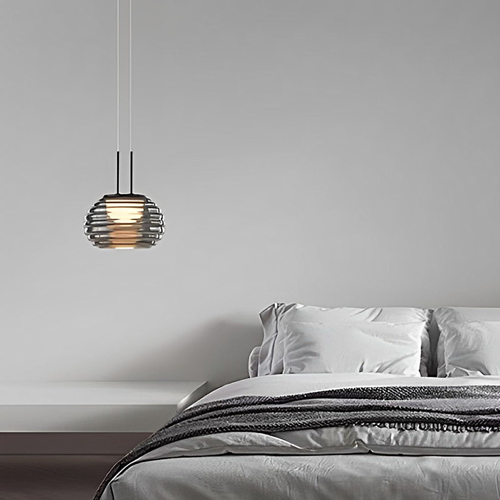 Glass Ball LED Smoke Gray Nordic Island Pendant