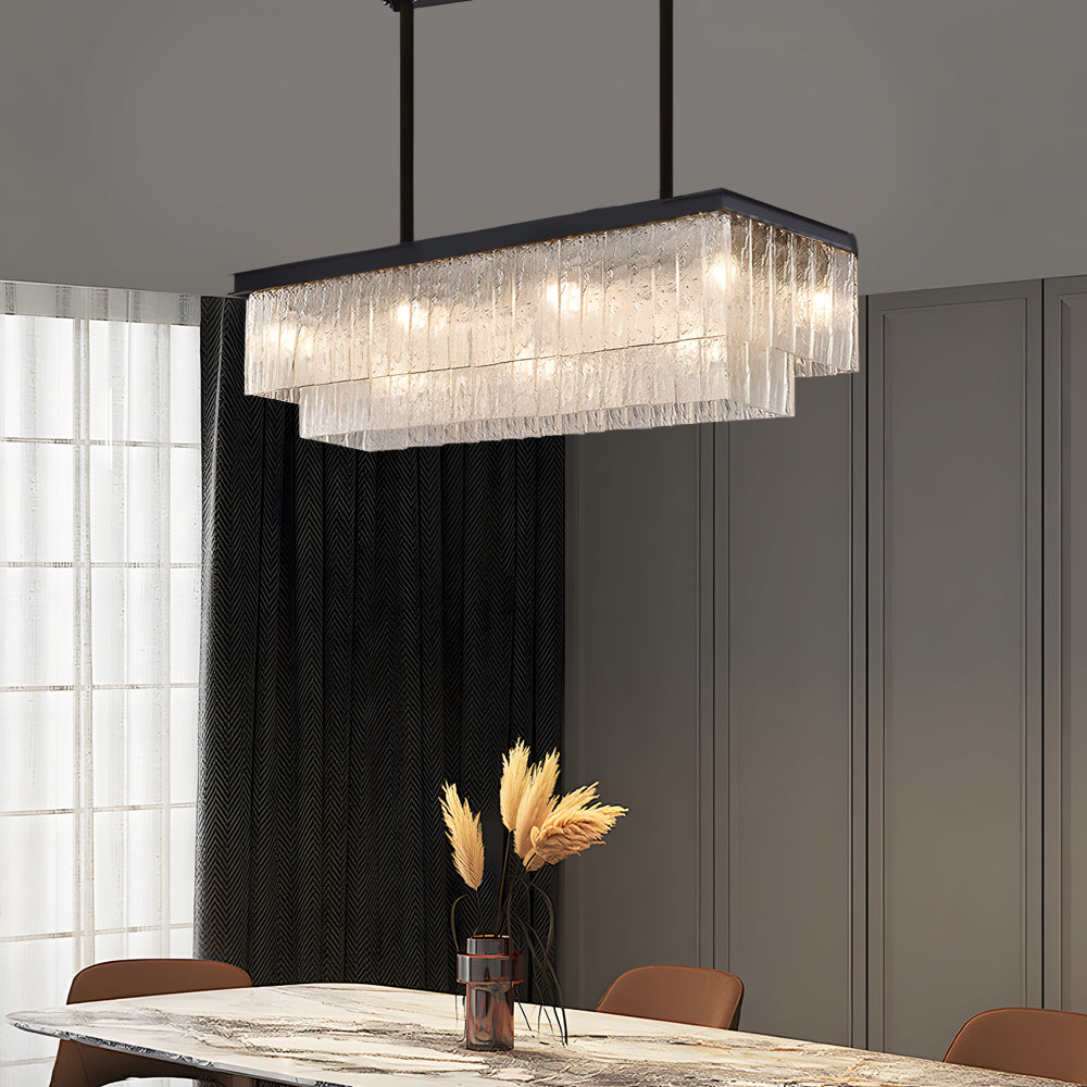 Long Rectangular Double Layer Post-Modern Chandelier