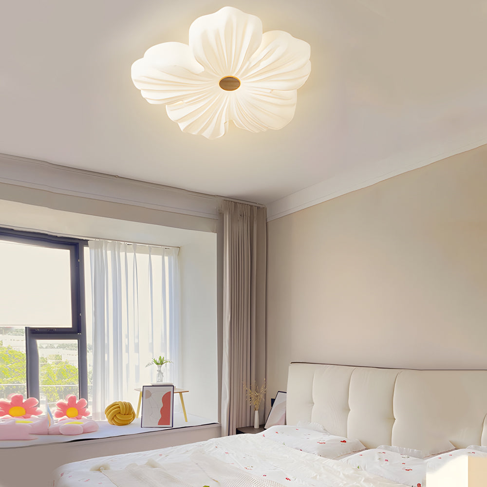 Nordic White Acrylic Flower Bedroom Ceiling Lamp