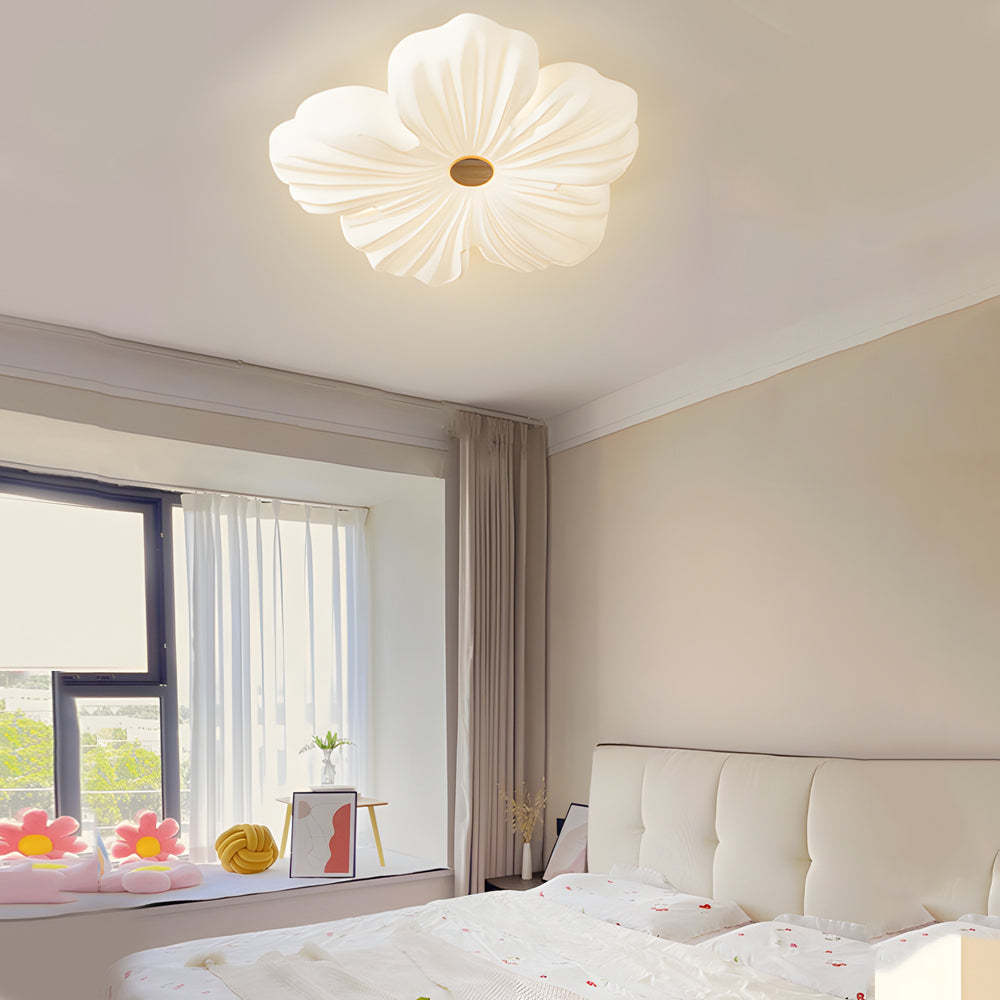 Nordic White Acrylic Flower Bedroom Ceiling Lamp