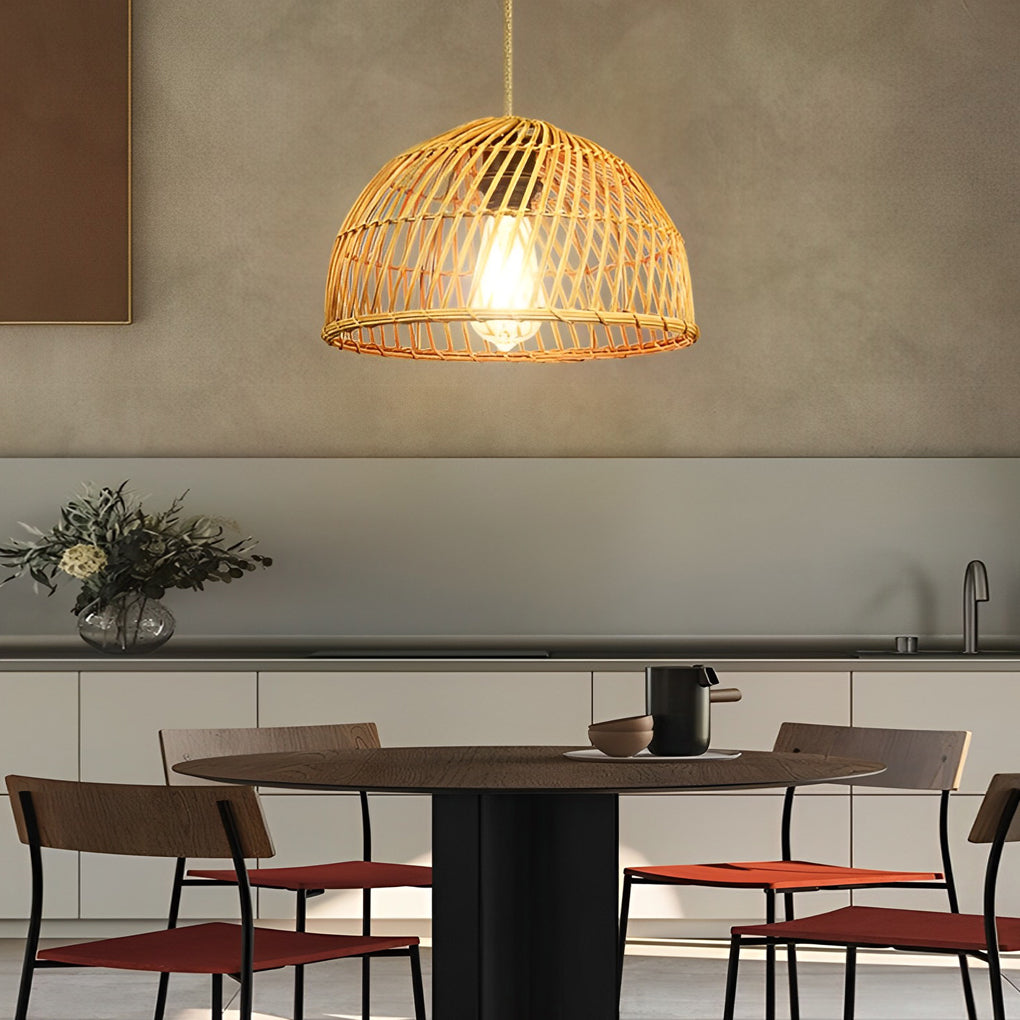 Handmade Rattan Bamboo Southeast Asian Chandelier