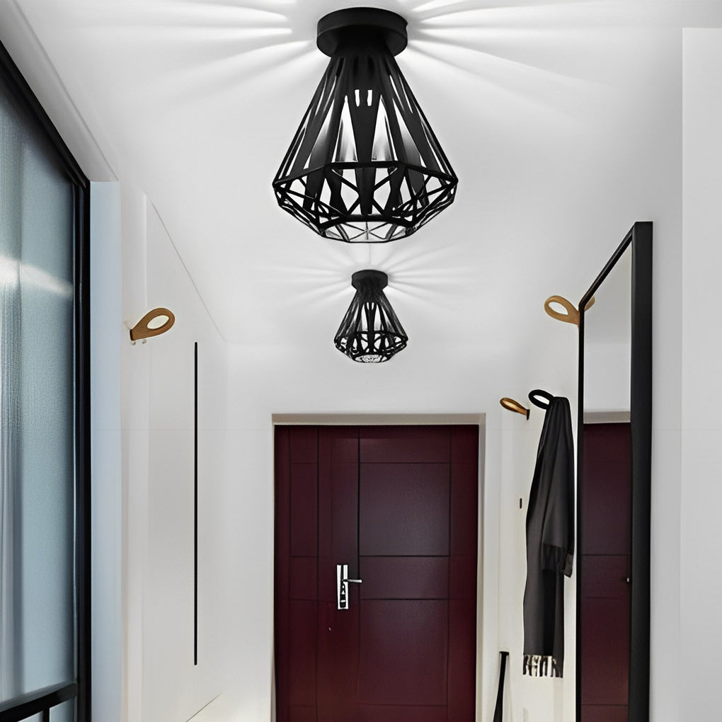 Modern decor american iron semi-flush mount light — White
