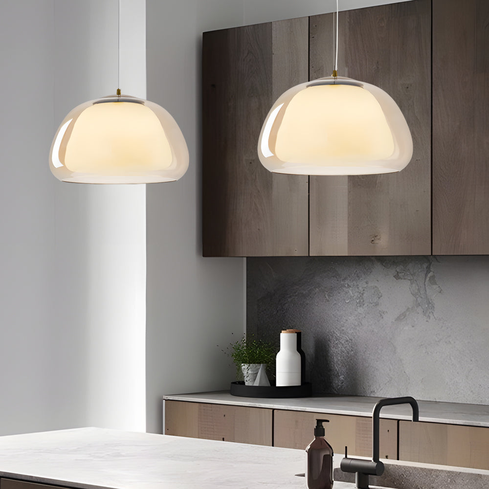 Brown modern jelly 3-step pendant lighting — Transparent