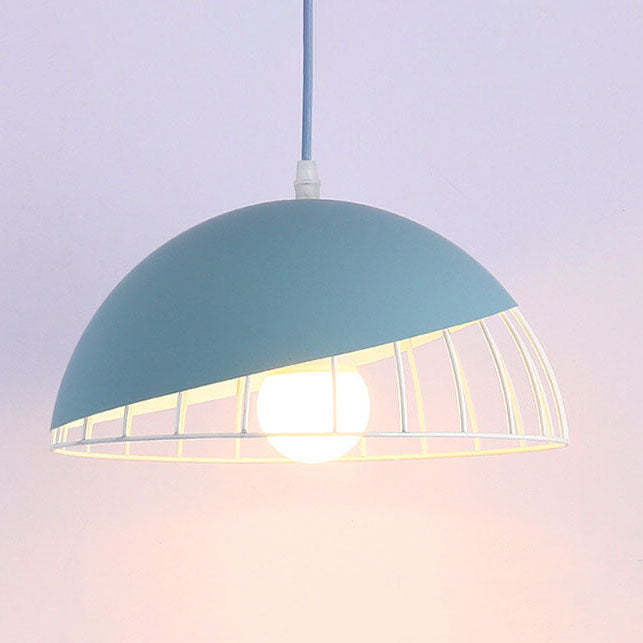 Nordic Macaron Aluminum Wire Dome Cage Pendant Light