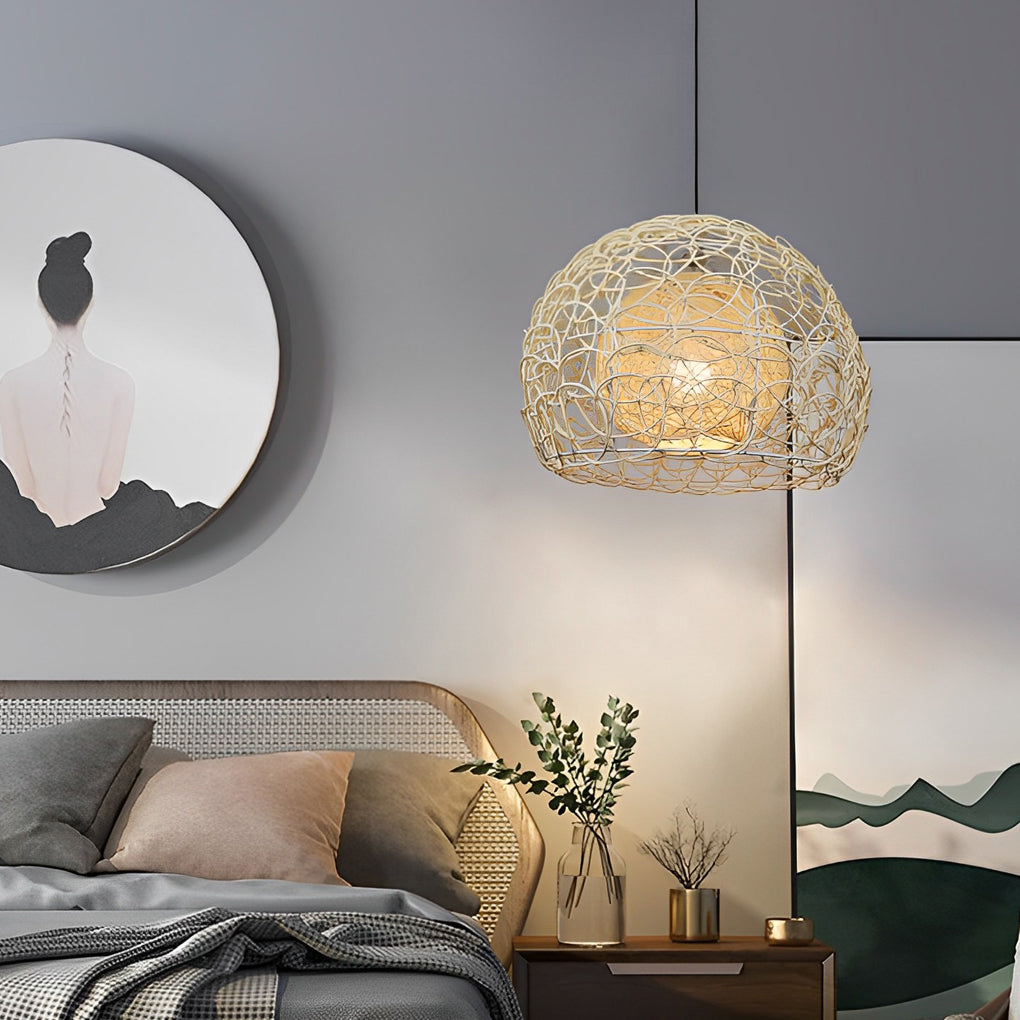 Double Layer Rattan Ball Modern Pendant