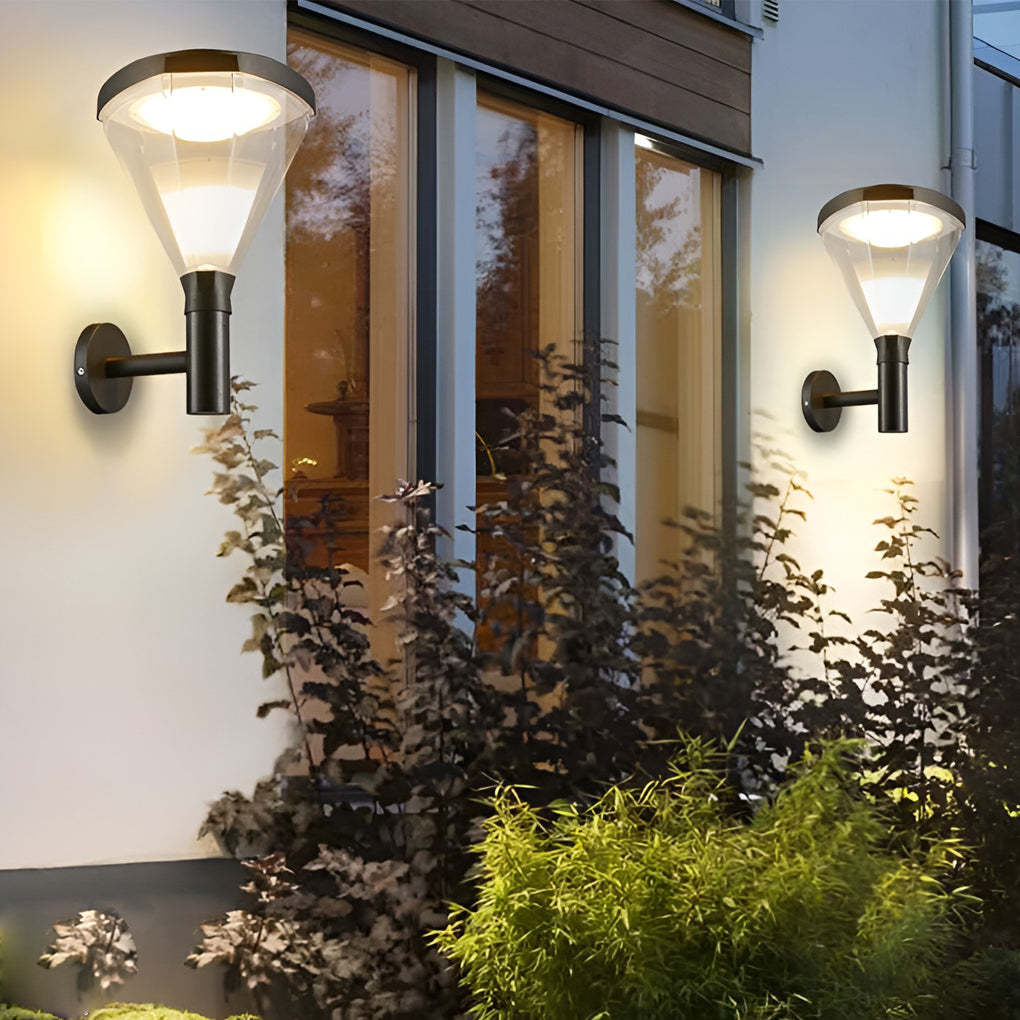 Geometric Waterproof LED Modern Outdoor Plug in Wall Lamp Wall Sconce Lighting-Lighom