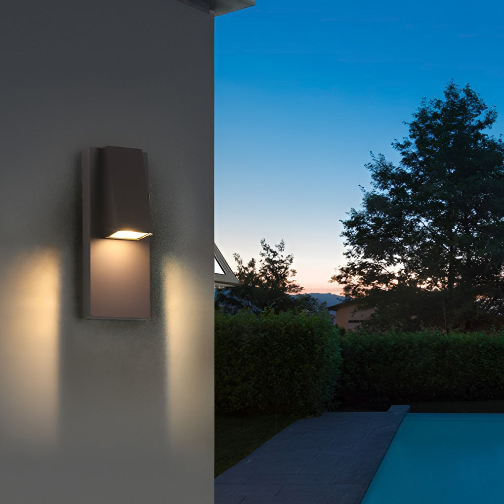 Rectangle Waterproof LED Black Modern Outdoor Wall Lamp Wall Light Fixture-Lighom