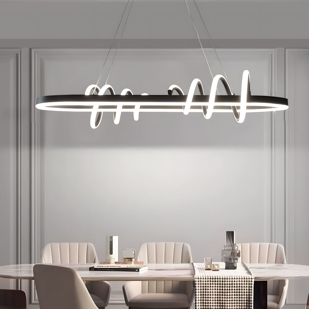 Lighom spiral line synthetic pendant lighting for dining room — Warm White (3000K)