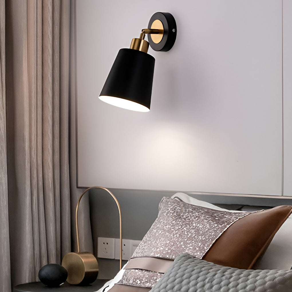 LED 3 Step Dimming Black Nordic Adjustable Wall Sconce Light Wall Lamp-Lighom