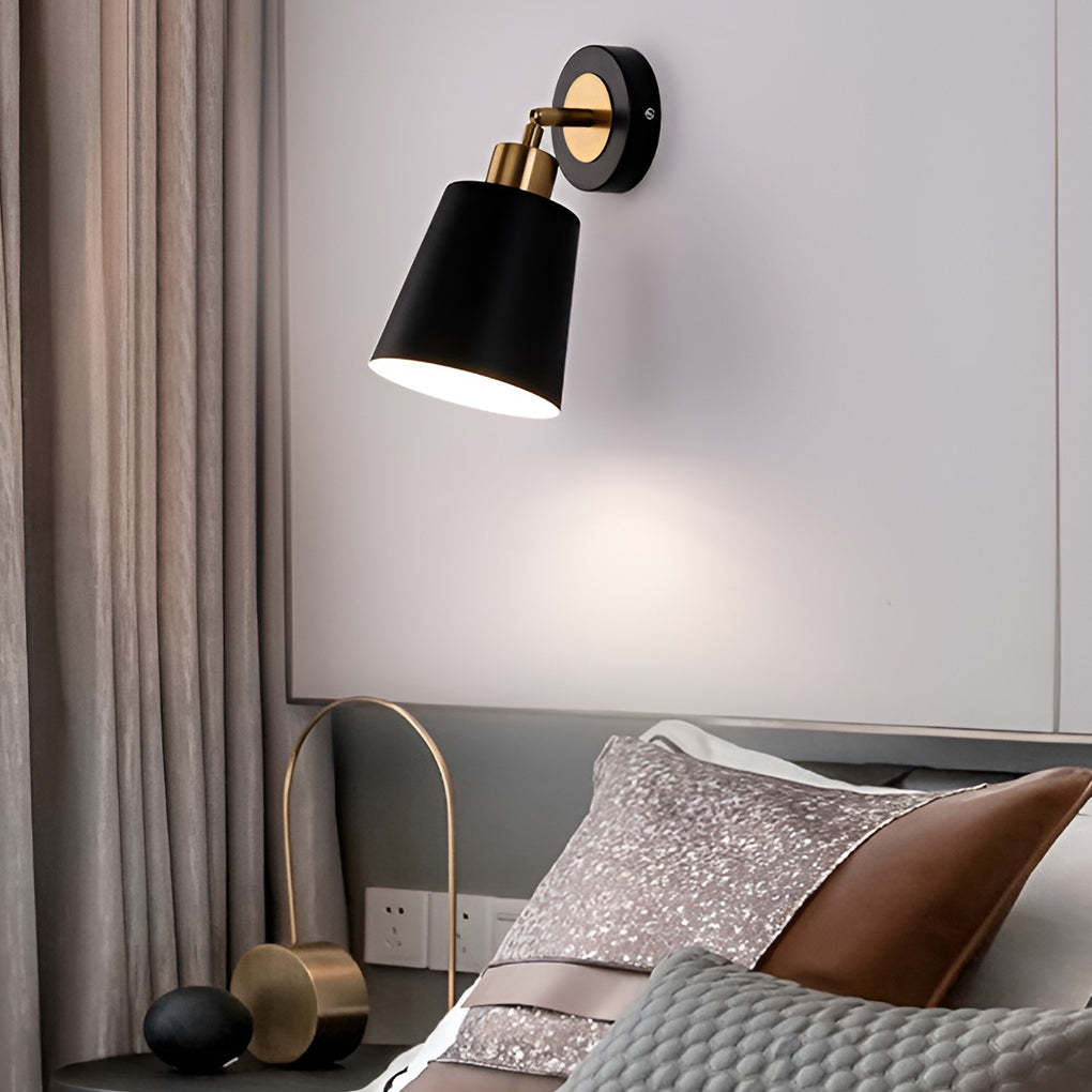 LED 3 Step Dimming Black Nordic Adjustable Wall Sconce Light Wall Lamp-Lighom