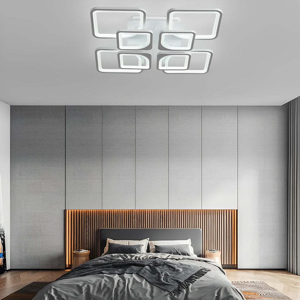 Square Dimmable Remote Modern Ceiling Fixture