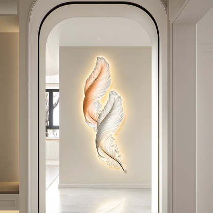 Feather Decorative USB Remote LED Wall Light — White+Blue
