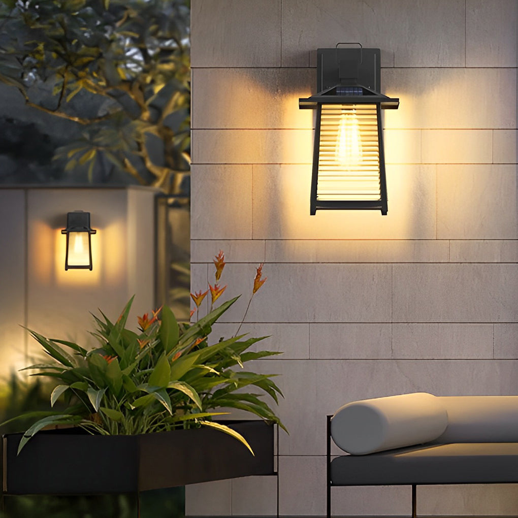 Lighom retro thickened glass outdoor wall lighting for balcony — Solar / Set of 2