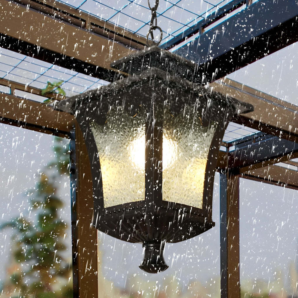 Retro Water Drops Glass Waterproof European Style Outdoor Chandelier-Lighom