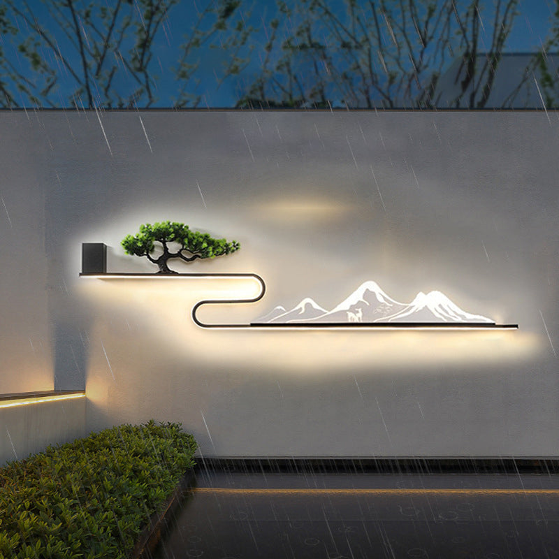 Mountain Scenery LED Modern Outdoor Wall Light