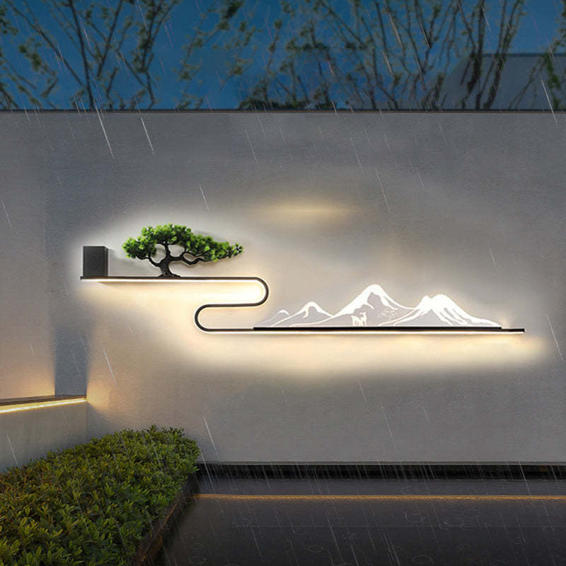 Mountain Scenery LED Modern Outdoor Wall Light