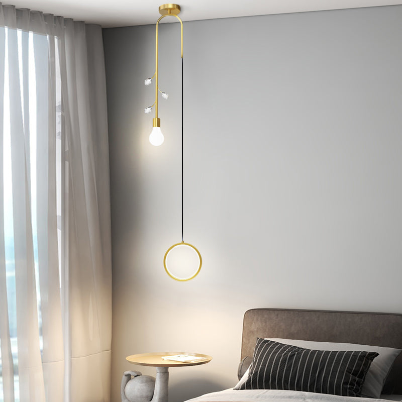 Black minimalist branch pendant lighting — Brushed Gold