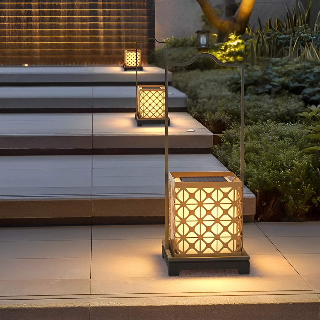 Retro Portable Black Modern Solar Outdoor Lawn Light