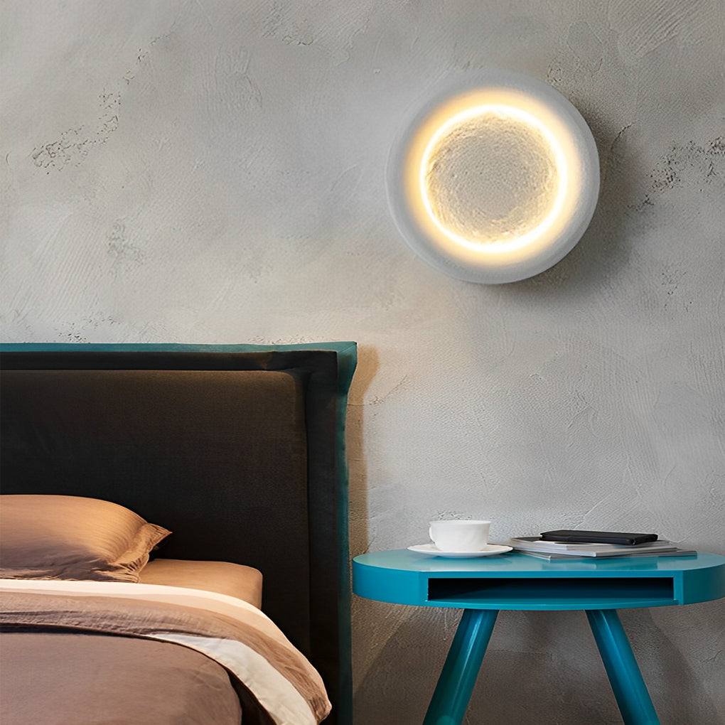 Modern moon round white wall sconces, Lighom
