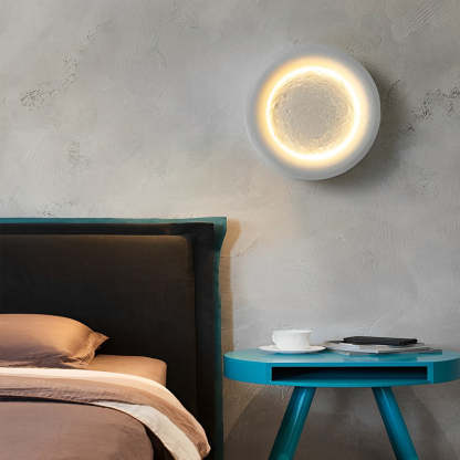 Modern moon round white wall sconces, Lighom