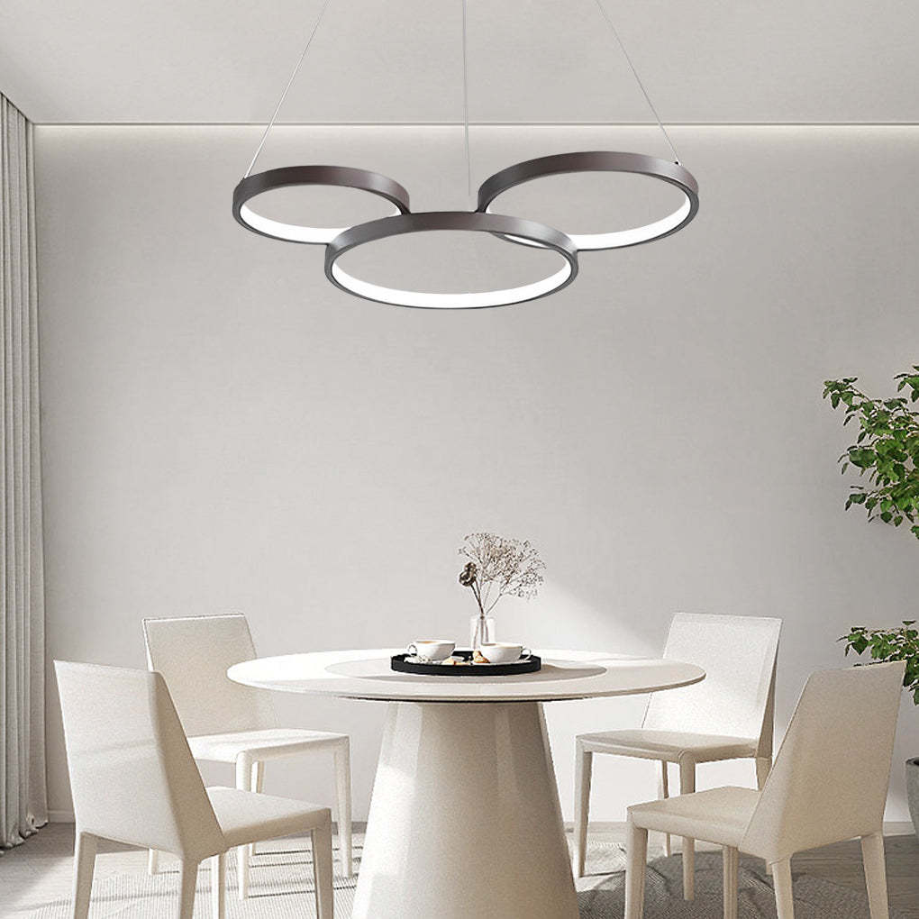 3-Ring Dimmable Kitchen Dining Chandelier with Remote