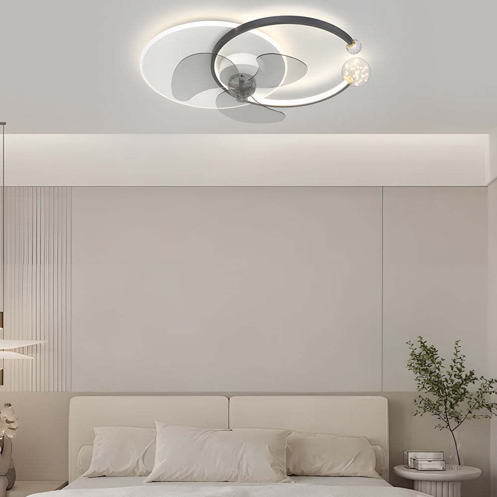 Mute Round Ring 3-Step Modern Flush Mount Fan