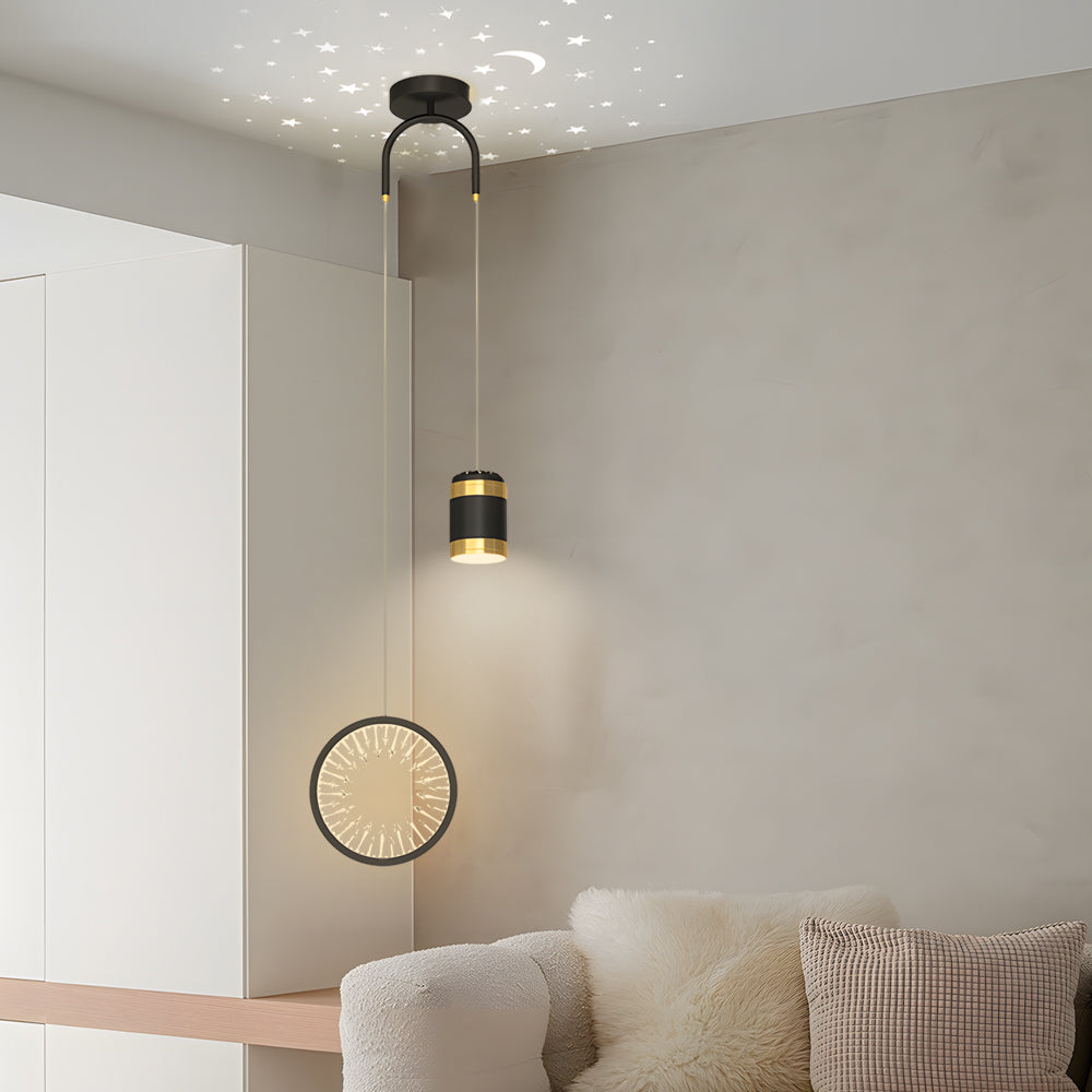 Oval Starry Projection Dimmable Nordic Pendant
