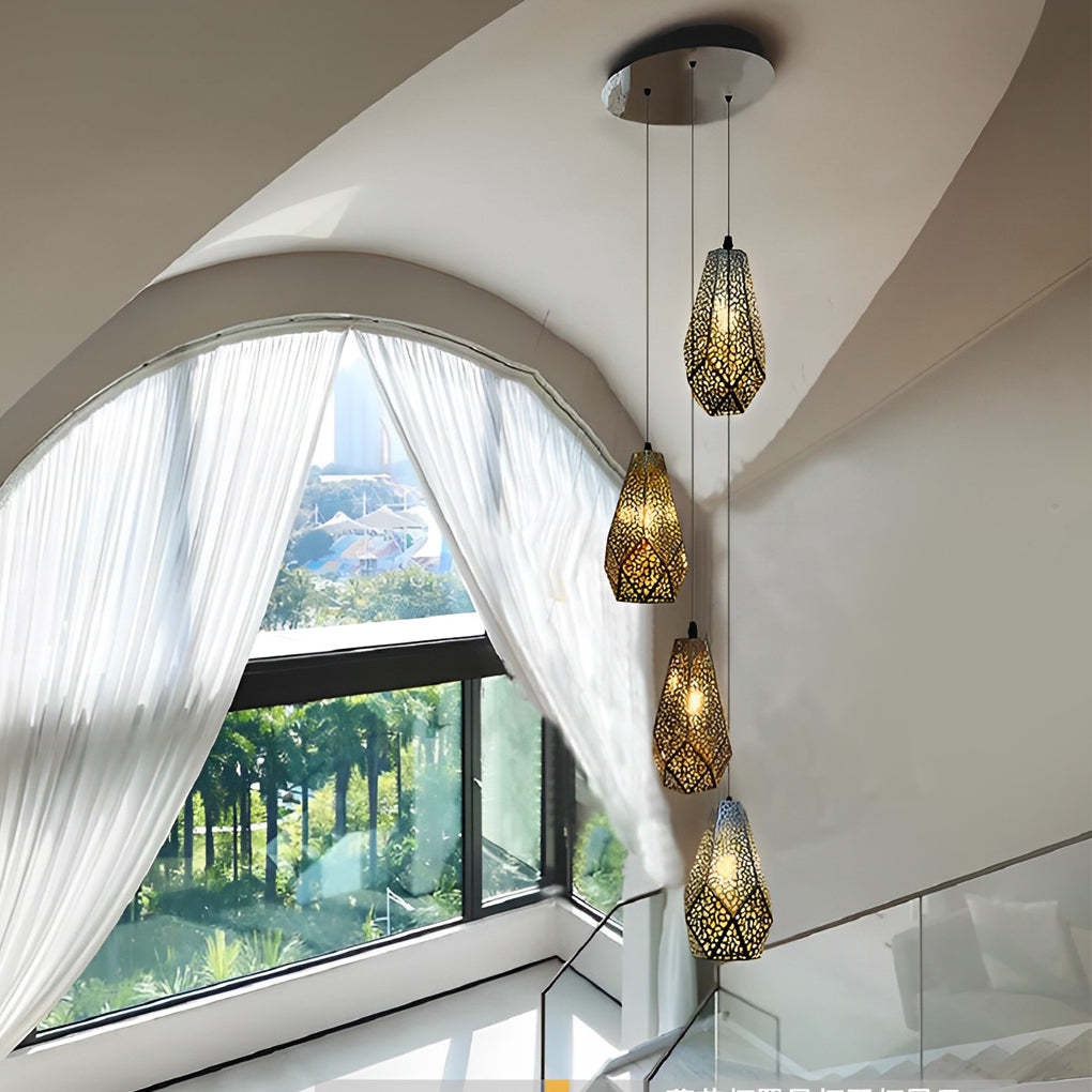 Hollow Stainless Steel Gourd Postmodern Chandelier