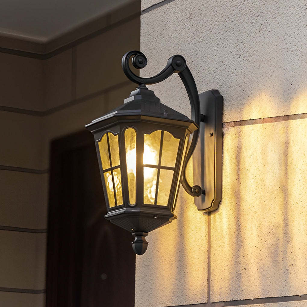 Retro Aluminum Black Vintage Solar Outdoor Wall Light