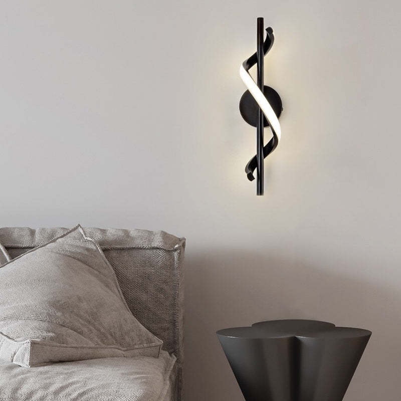 Spiral Strips 3-Step Dimming LED Black Modern Wall Pendant