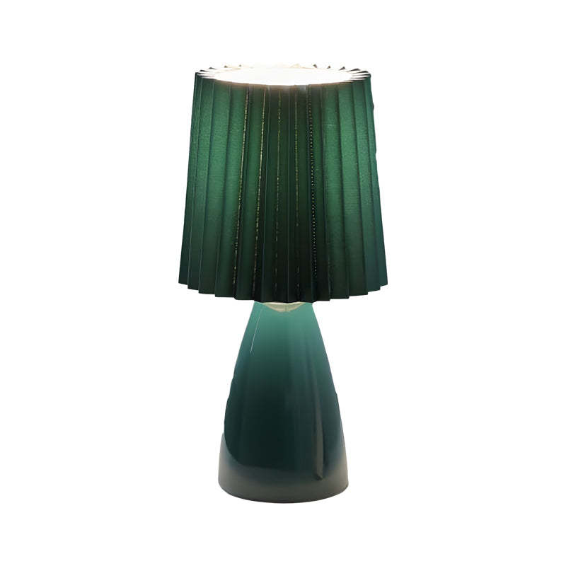 12" Pleated-Shade Glass Dimmable Table Lamp
