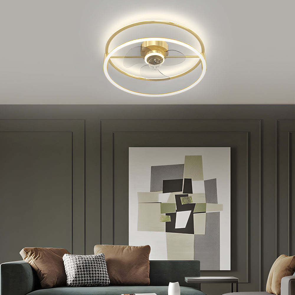 Minimalist Ring 3-Step Dimming LED Bladeless Ceiling Fan