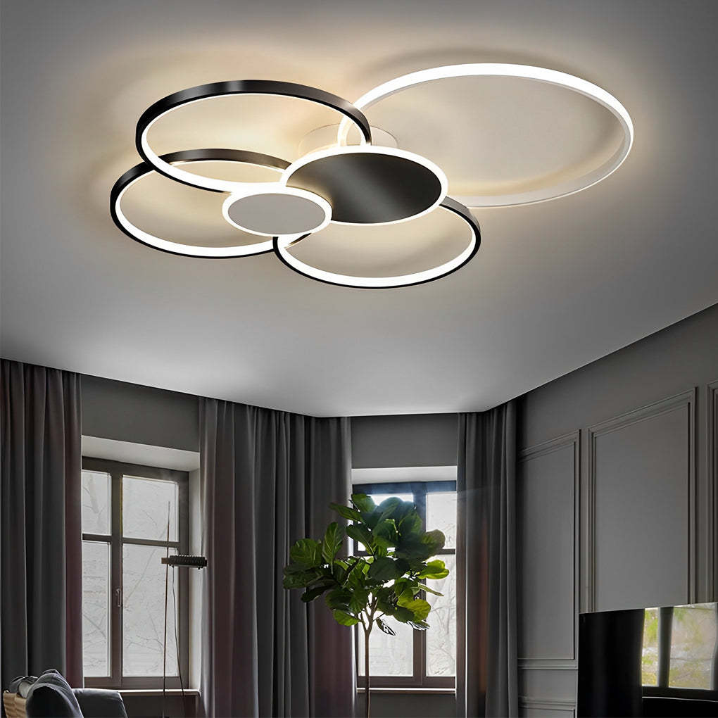 Multi-Circle LED Acrylic Cluster Flush Mount Light