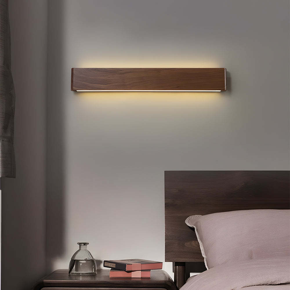 Linear Walnut Wood LED Wall Sconce-Lighom