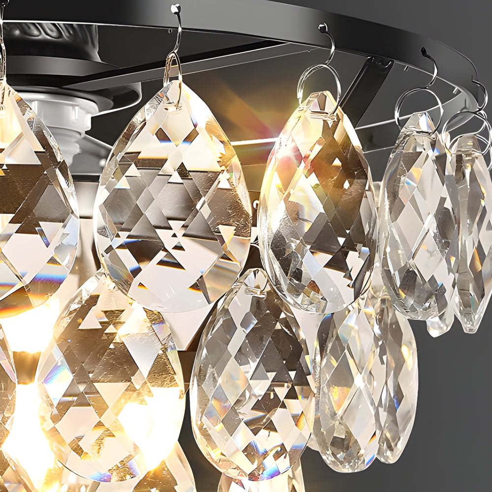 Round Crystal Black Modern Ceiling Chandelier