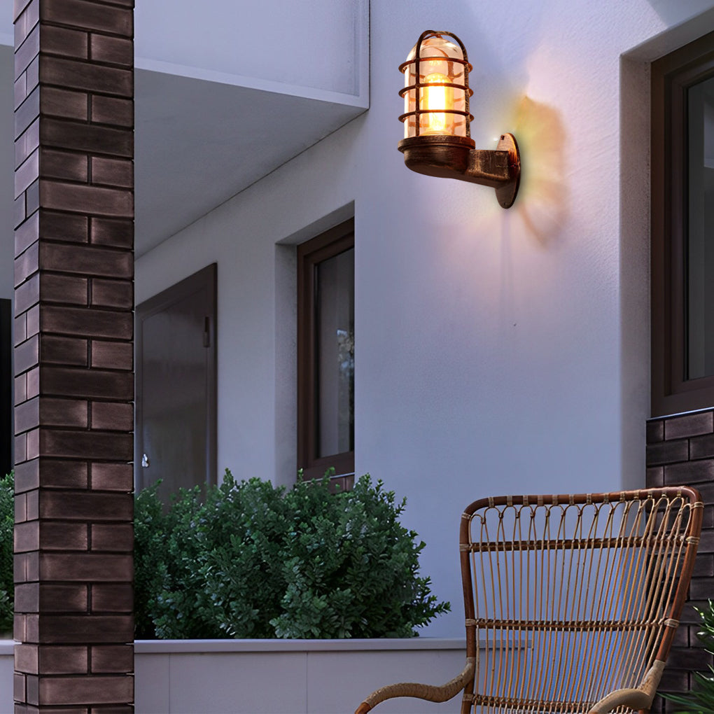 Retro Cage Shape LED 4w Waterproof American-style Outdoor Wall Lamp-Lighom