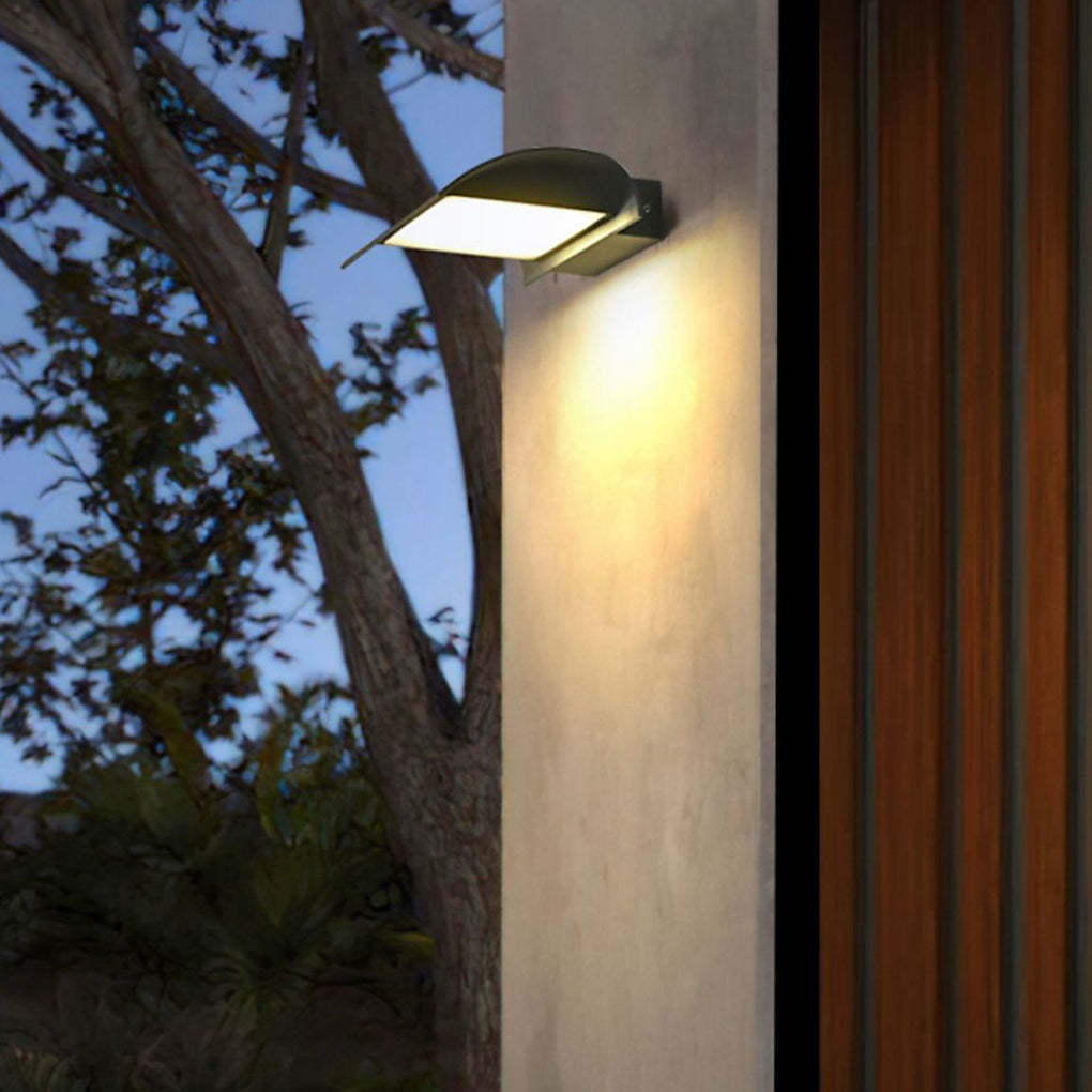 Curved Outdoor Waterproof LED Black Modern Minimalist Wall Lamp Exterior Lighting-Lighom